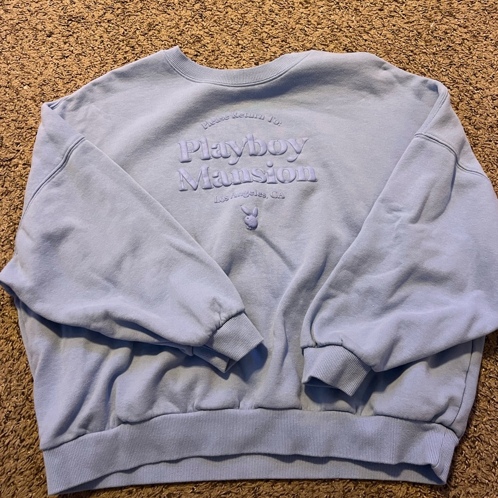 Playboy by Pacsun Light Blue Sweatshirt